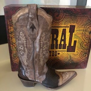 Corral brown python cowboy boots, almost new
